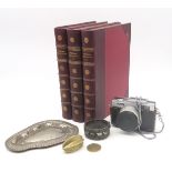 Three half-leatherbound volumes of Britain Beautiful, a WW1 Victory Medal awarded to 66070 Spr. J.