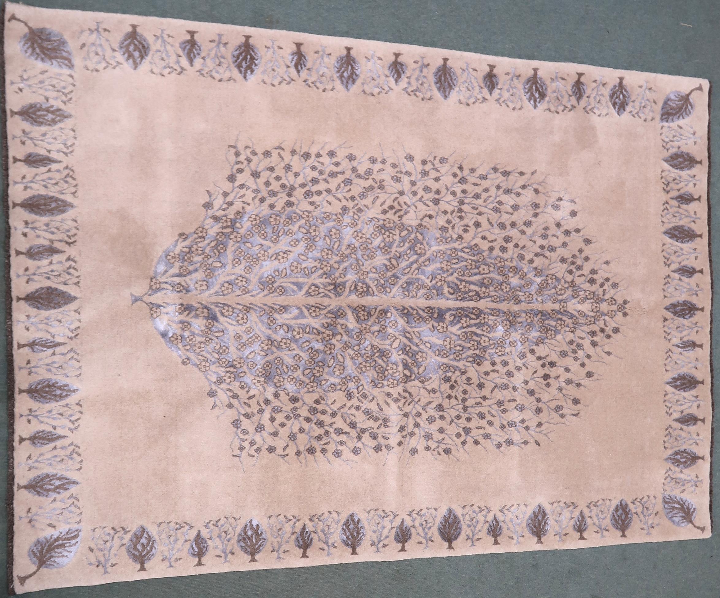 A BEIGE GROUND SHIRAZ RUG  with flowering tree of life ground and foliate border, 236cm long x 166cm - Image 5 of 6