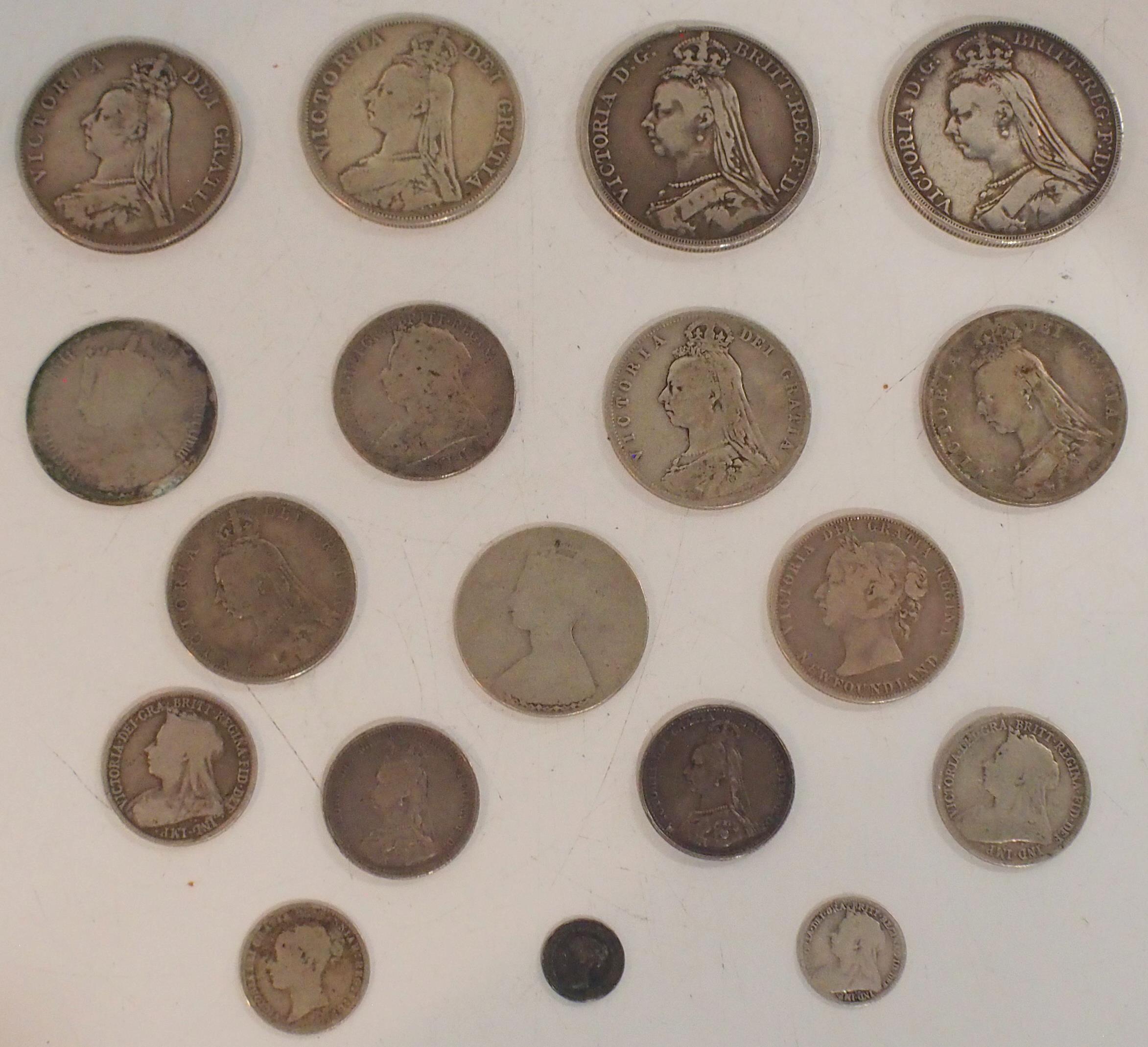 Victoria (1837-1901) a lot comprising various Victoria crowns, 2 florins, florins etc (17) Condition - Image 2 of 2