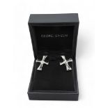 A pair of silver Georg Jensen cross shaped cufflinks, pattern number 565 in original box Condition