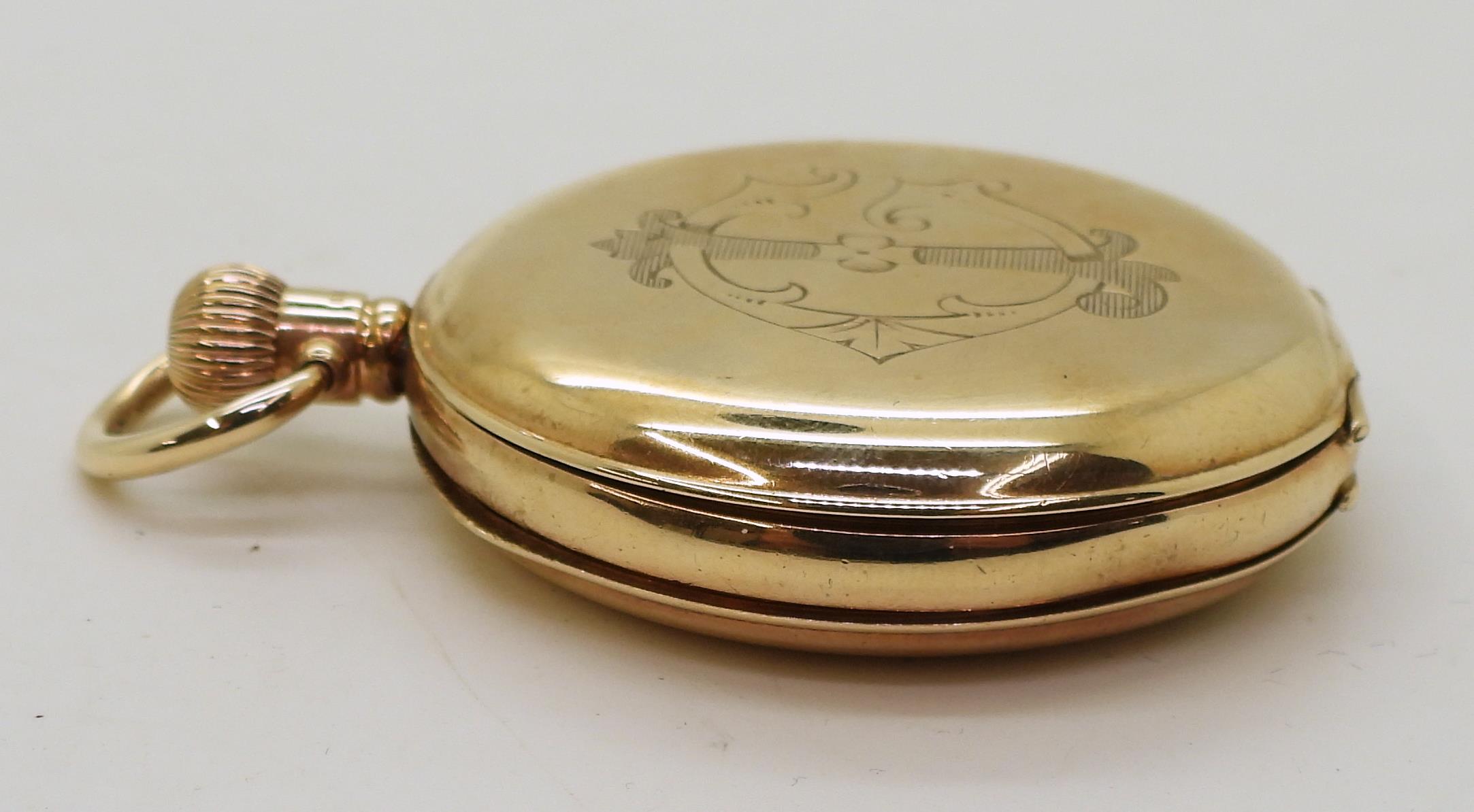A 9ct gold The Angus full hunter pocket watch, inner dust cover  inscribed, diameter 5cm, weight - Image 5 of 9