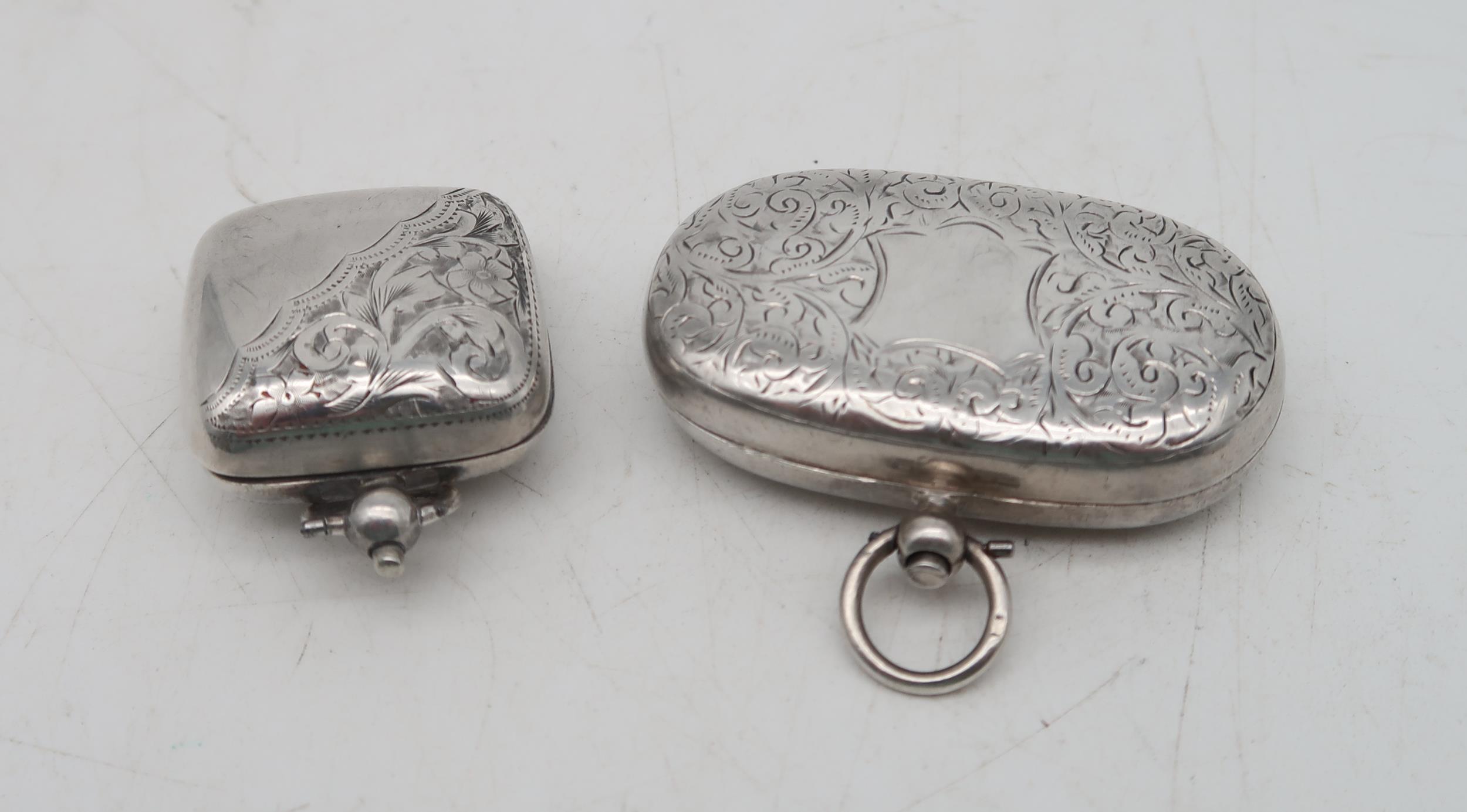 A silver double sovereign holder, Birmingham 1900, and another square form examples, by S. Bros, - Image 2 of 3