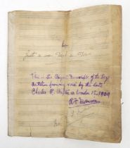 A music manuscript titled "Just a Wee Deoch-an-Dorus: This is the Original Manuscript of the Song as