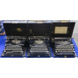 Two Underwood Standard Portable Typewriters and a Remington Portable Typewriter (3) Condition