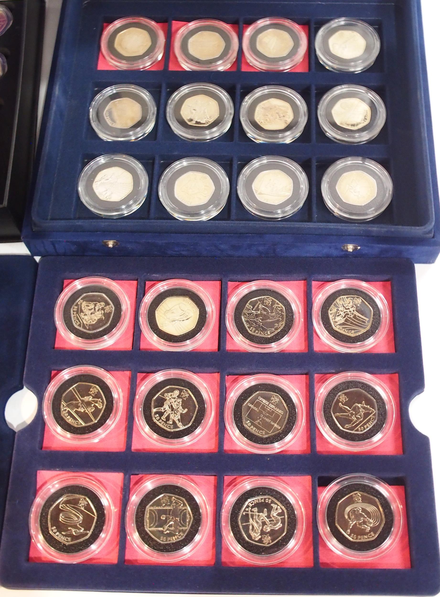 Elizabeth II (1952-2022) a cased set of 50 pence coins commemorating the London Olympics 2011 (30 - Image 3 of 3