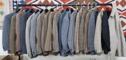 A lot of assorted gents tweed and wool sports coats/ suit jackets to include Harris tweed,