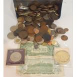 A lot comprising various GB and worldwide coins etc Condition Report:Available upon request