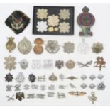 A collection of military cap and other badges, to include the Seaforth Highlanders, Black Watch,