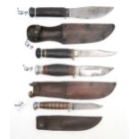 Three assorted Sheffield-made Bowie-type knives, comprising examples by George Wostenholm, William