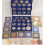 Elizabeth II (1952-2022) various crowns and commemorative coins including silver and gold plated