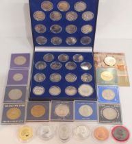 Elizabeth II (1952-2022) various crowns and commemorative coins including silver and gold plated