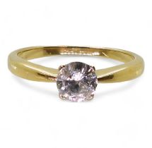 An 18ct gold diamond solitaire ring of estimated approx 0.60cts, size Q1/2, weight 3.4gms