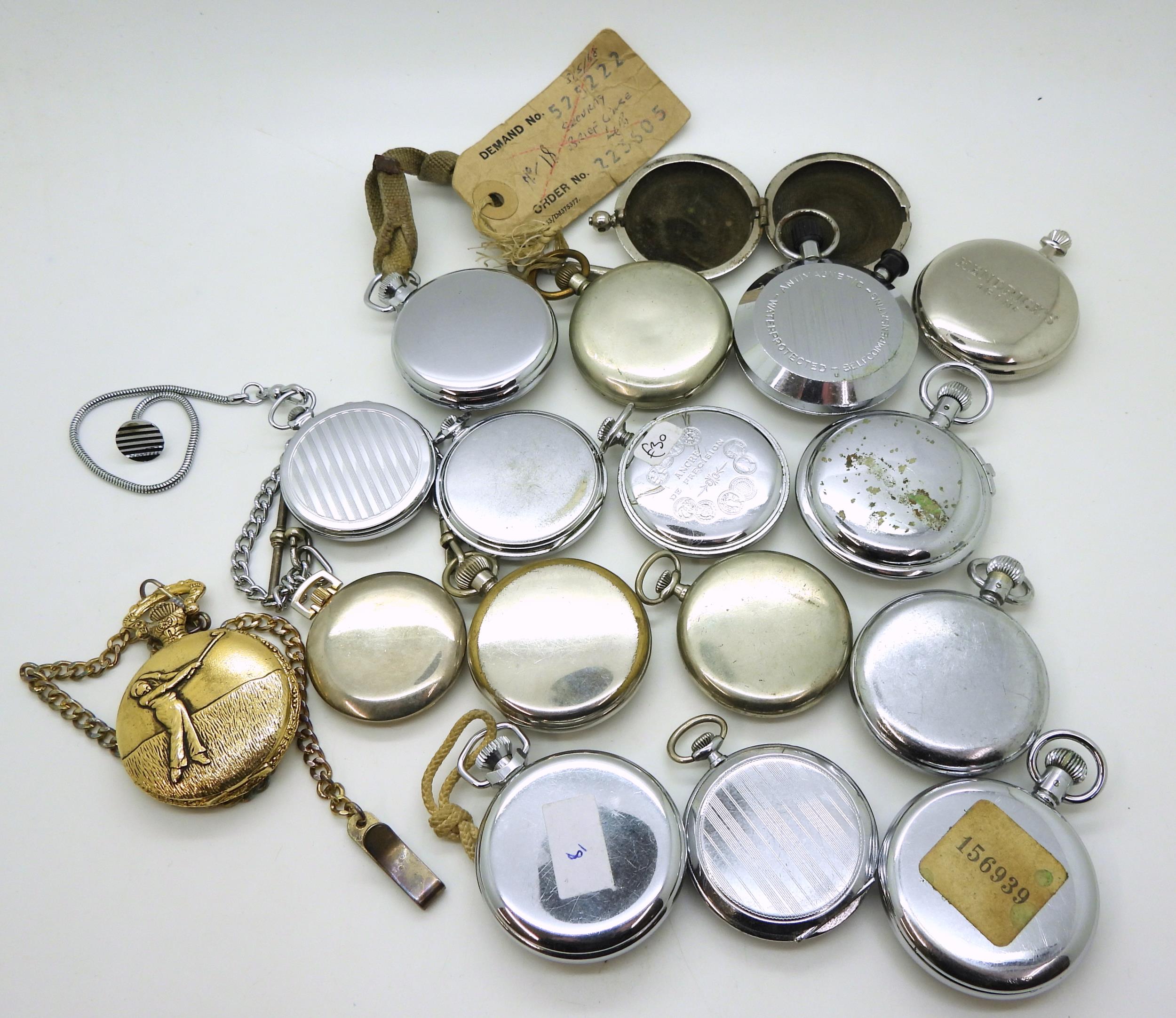 A collection of base metal stop watches and pocket watches, to include examples by HanHart, - Image 3 of 3