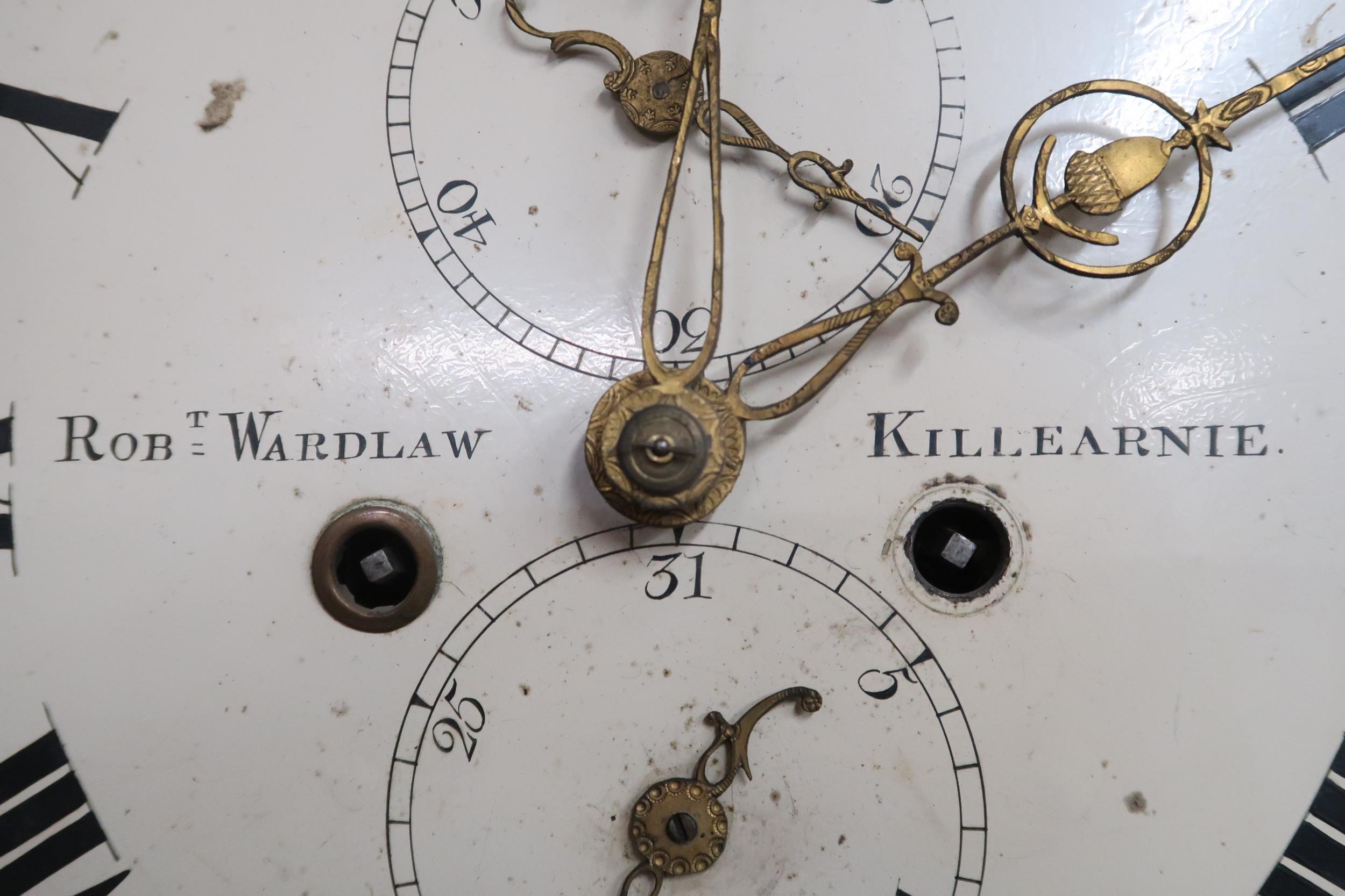 An 18th/19th century Robert Wardlaw, Killearnie mahogany cased grandfather clock with scrolled - Image 7 of 7