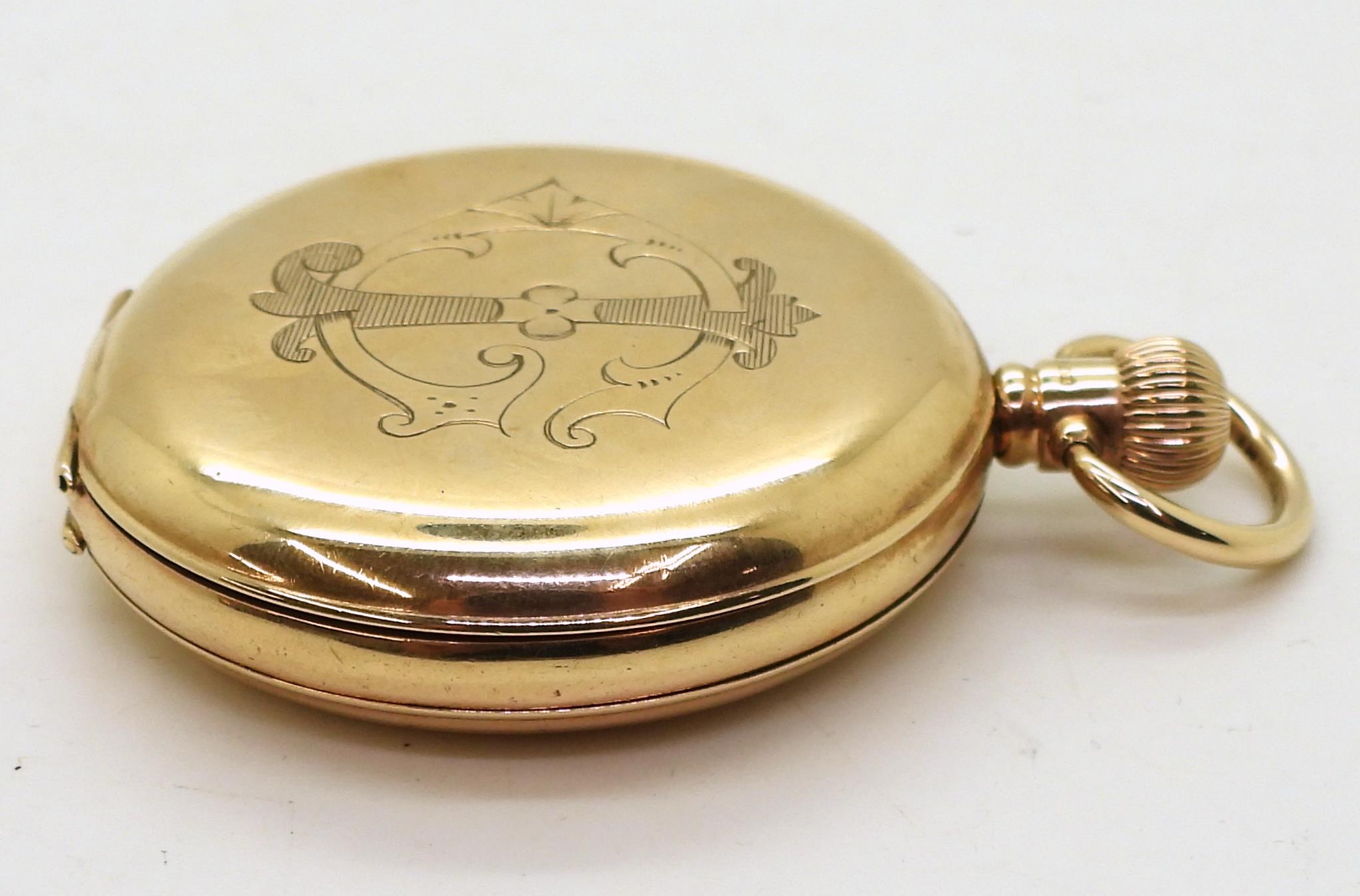 A 9ct gold The Angus full hunter pocket watch, inner dust cover  inscribed, diameter 5cm, weight - Image 3 of 9