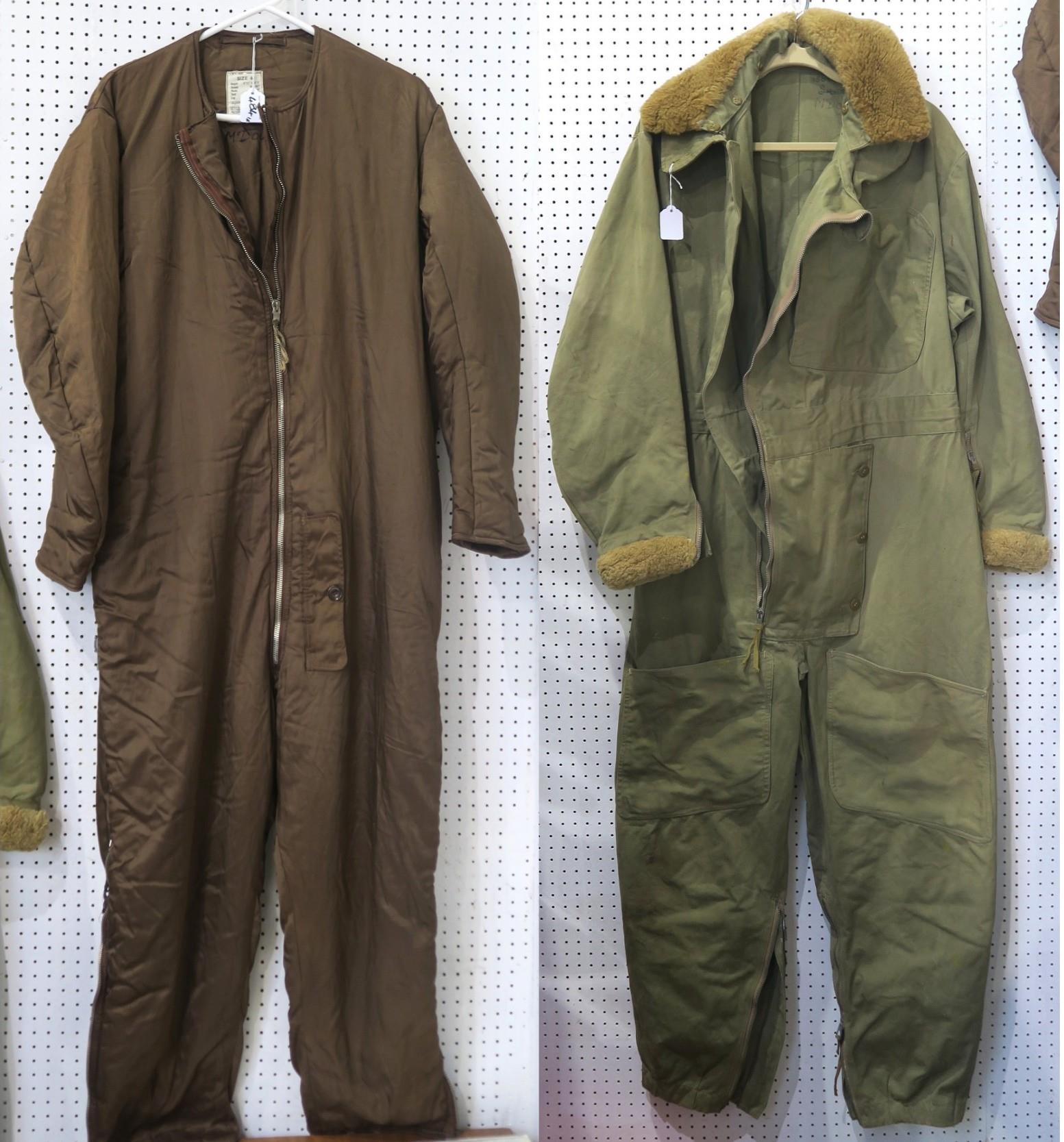 A WW2 RAF 1940 pattern Sidcot flying suit, size no. 6, with fleece-trimmed cuffs and detachable