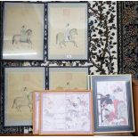 A mixed lot of eight assorted Oriental framed prints/tapestries (8) Condition Report:Available