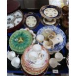 Three sarregeuimes plates, other plates, an Aynsley dessert service etc Condition Report:Available