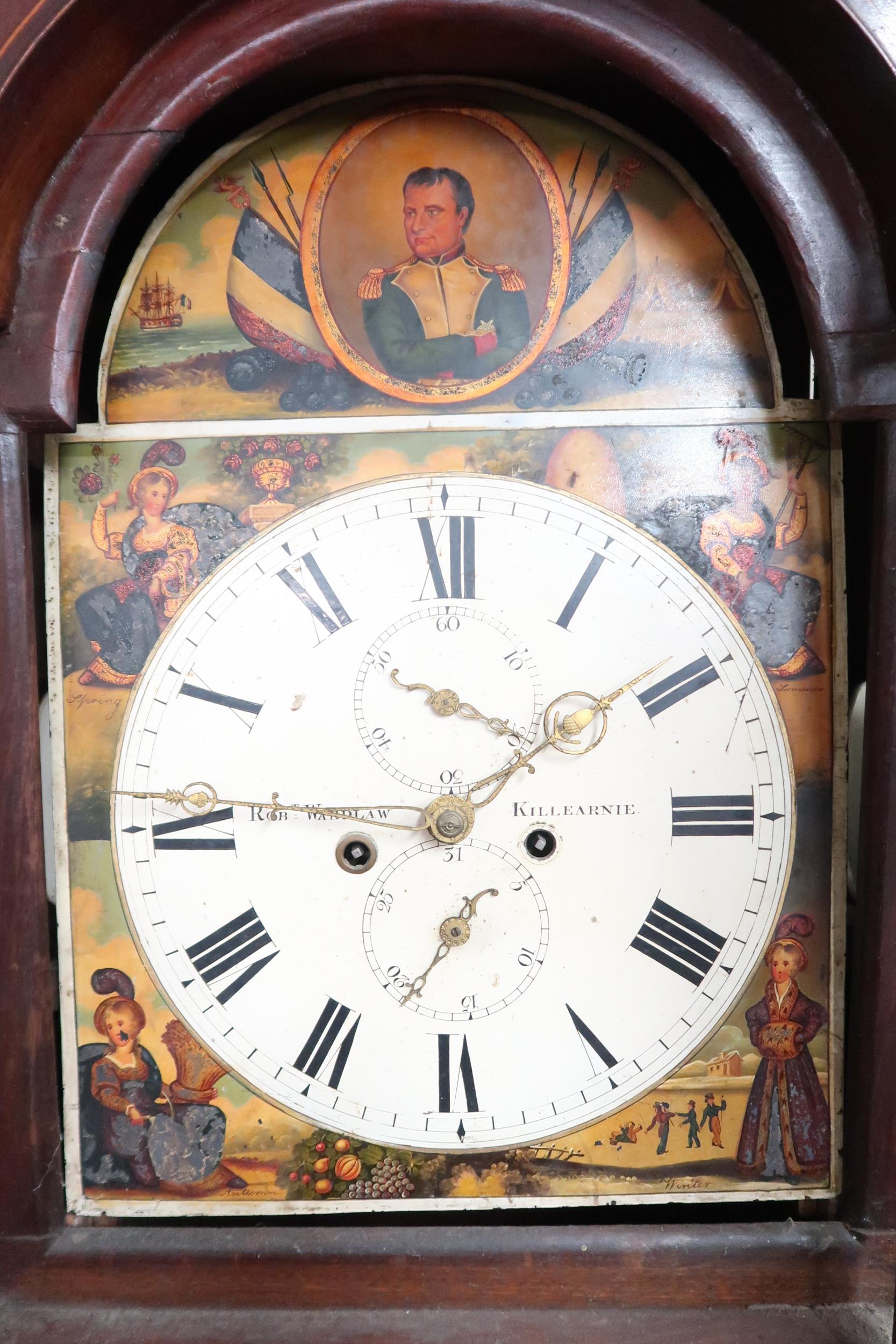 An 18th/19th century Robert Wardlaw, Killearnie mahogany cased grandfather clock with scrolled - Image 2 of 7