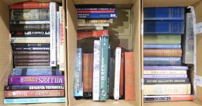 Three boxes of assorted books, to include titles on militaria collecting, antiques, submarine