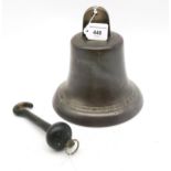 A ship's bell, removed from M.V. Duke of Normandy II, measuring approx. 21cm in height and 21cm in