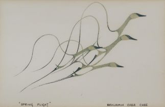 BENJAMIN CHEE CHEE (CANADIAN 1944-1977)  SPRING FLIGHT  Lithograph, signed lower right, 14.5 x 21cm
