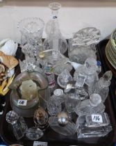 A collection of glass scent bottles, an Art Nouveau lustre vase etc Condition Report:Available