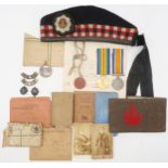 Assorted material relating to the WW1 service of 30769 Pte. J. Agnew, Royal Scots; comprising