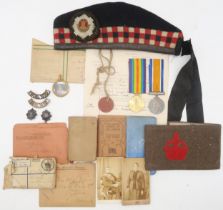 Assorted material relating to the WW1 service of 30769 Pte. J. Agnew, Royal Scots; comprising