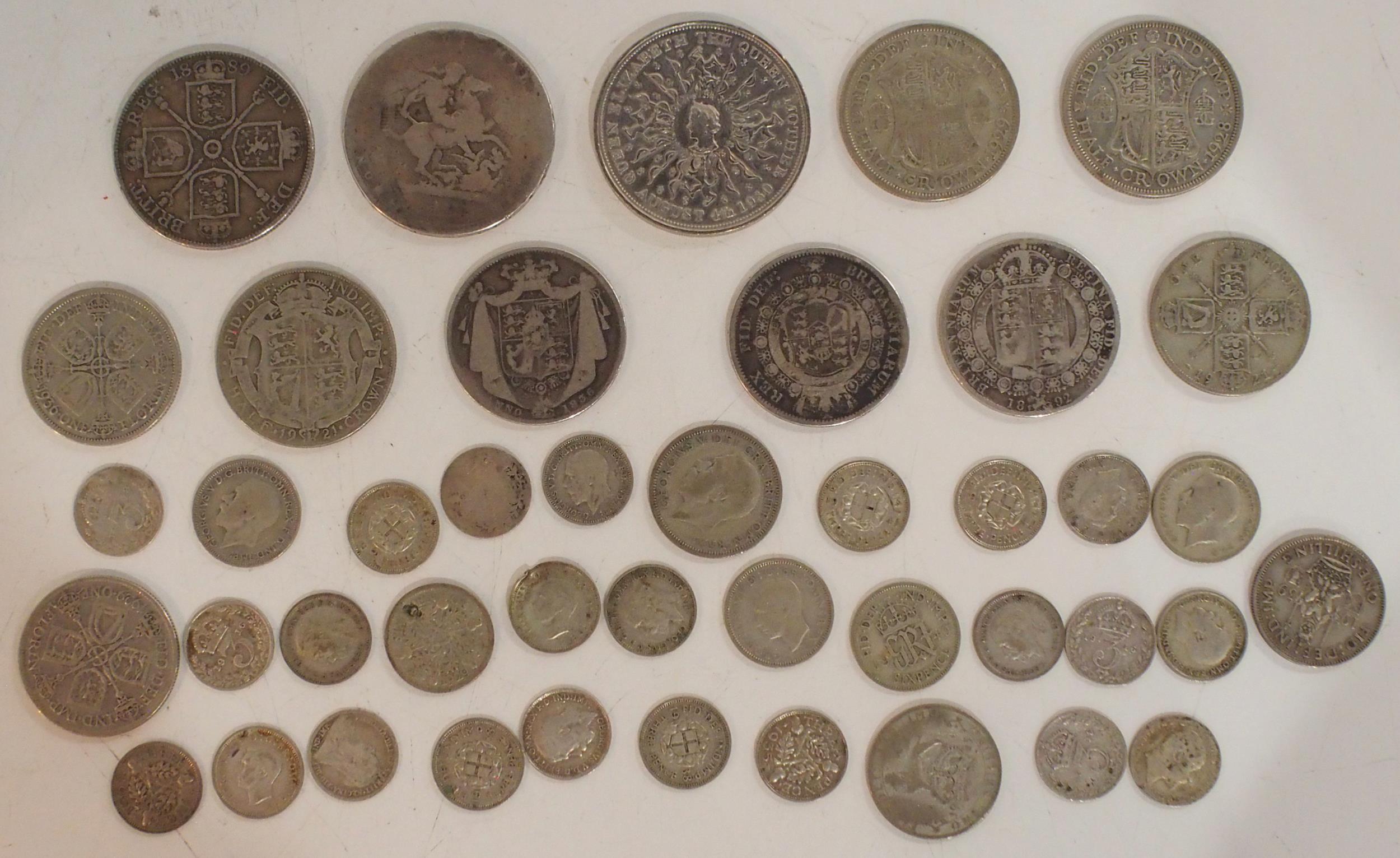 Great Britain a lot of silver coins with George III, Victoria examples approximately 250 grams (