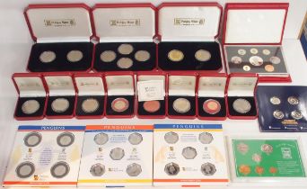 A lot comprising Royal Mint Falkland Islands Liberation Proof Set 1982 with examples from 1974 and