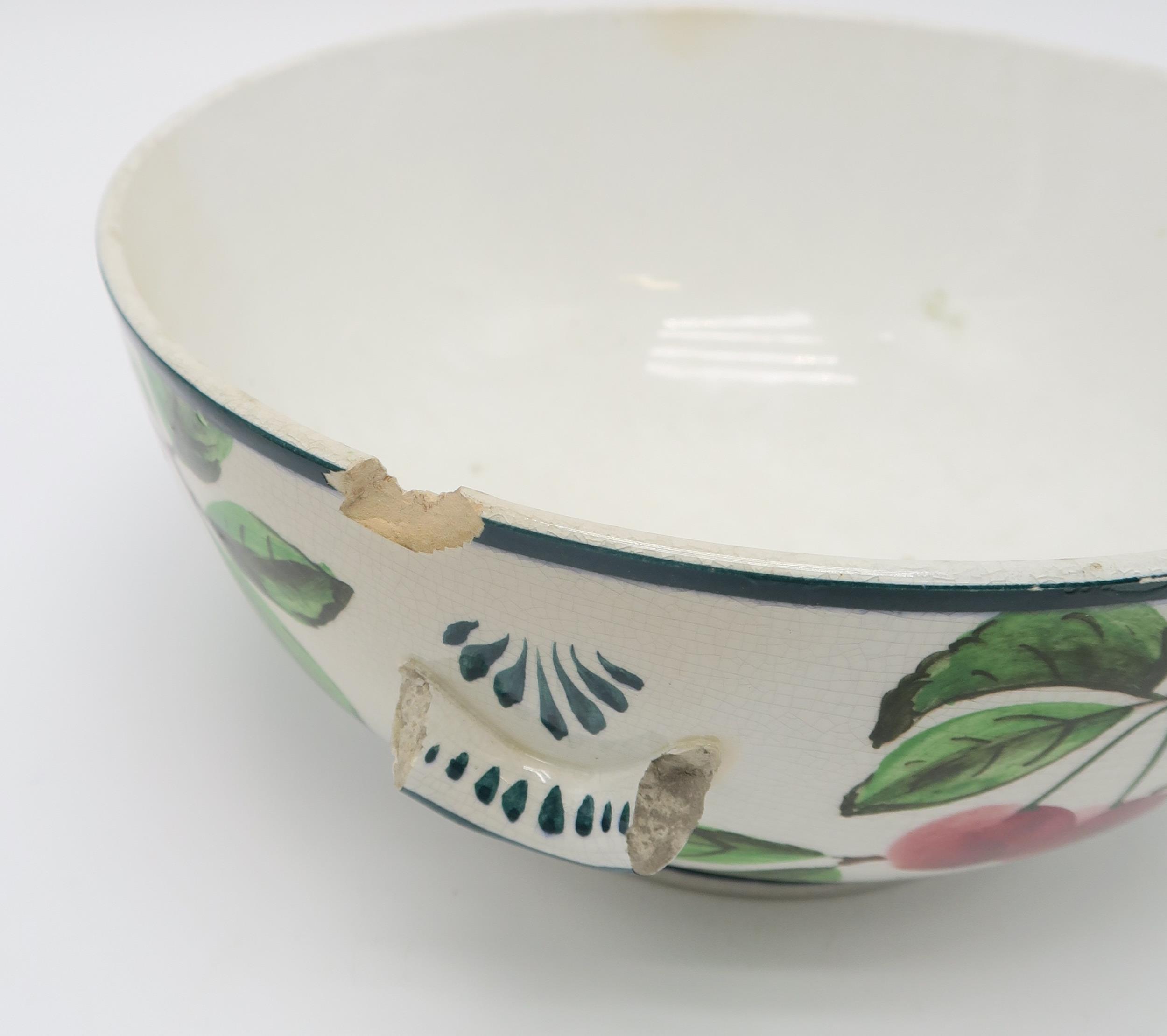 A collection of Wemyss ware cherry painted pottery including a two handled bowl, a chocolate cup and - Image 3 of 6