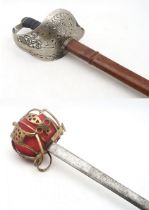 A 20th century ceremonial Scottish basket-hilted broadsword by Hopkinson of Sheffield, the etched