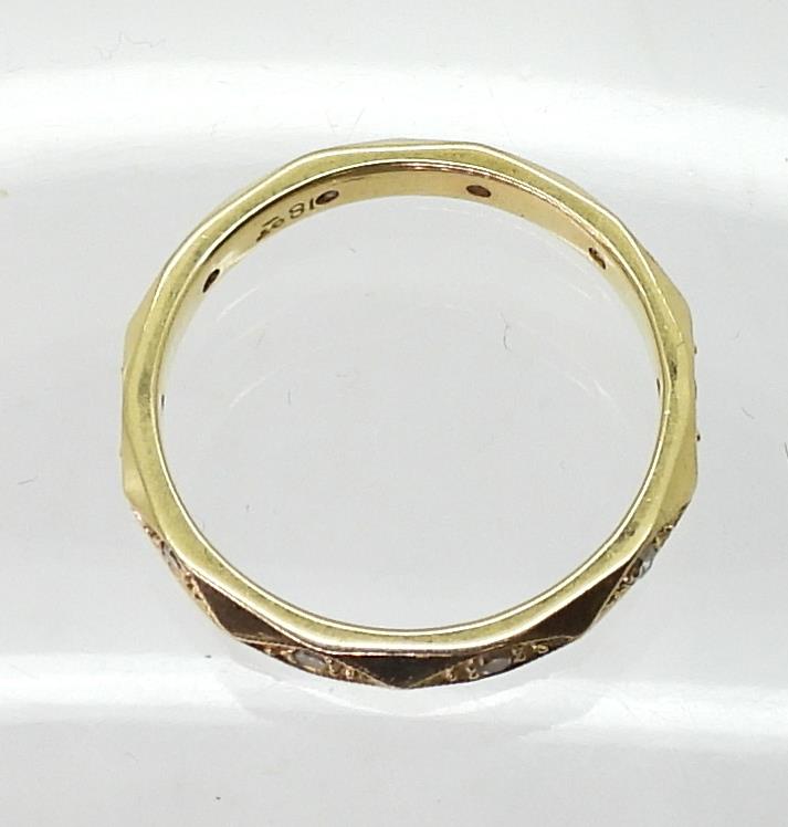 An 18ct gold full diamond eternity ring of facet pattern, size M1/2, weight 2.6gms Condition - Image 3 of 3