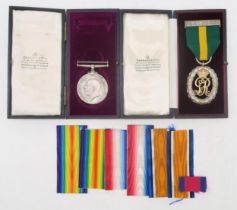 A George V Territorial Decoration by Garrard and Co. and WW1 Defence Medal awarded to Capt. G.H.H.