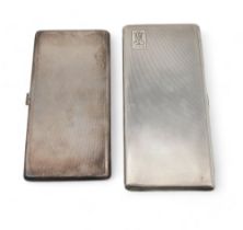 Two large silver cigarette cases, by William Neale Ltd, Birmingham 1933 & 37, 492gms (2) Condition