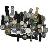 A collection of fashion watches to include Swatch, Orient, Elgin, Casio and some replicas