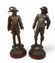 A pair of spelter figures of cavaliers Condition Report:Available upon request