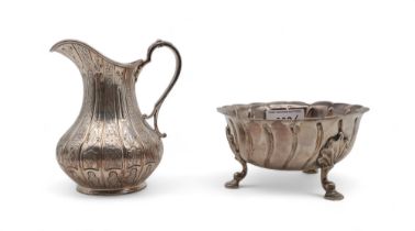 A Victorian silver sugar bowl, by Walter & John Barnard, 1890, the body fluted, on three hoof