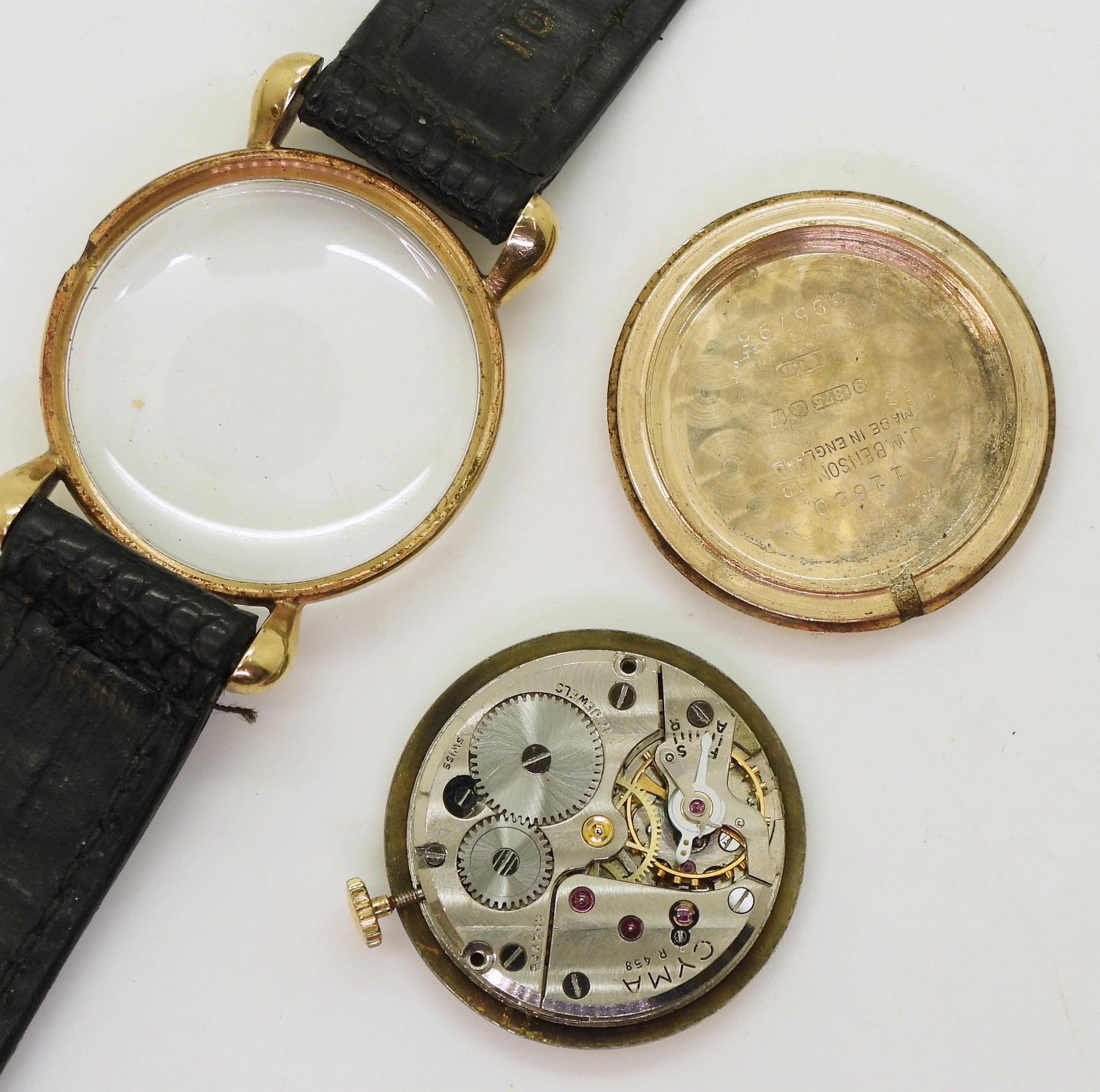Three 9ct gold cased gents watches to include J. W Benson (Cyma movement) hallmarked Birmingham - Bild 4 aus 6
