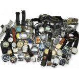 A large collection of vintage and modern fashion watches to include Rotary, Oris, Citizen, Eterna