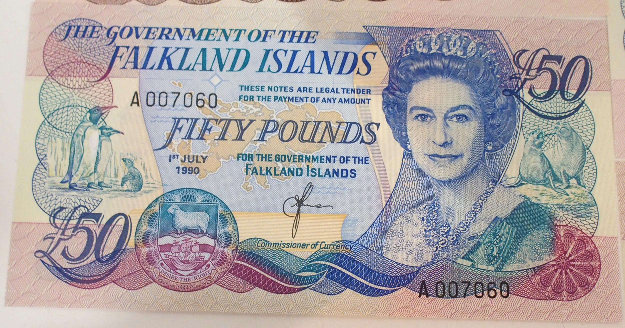 Falkland Islands (British Overseas Territories) Elizabeth II, A171506 £5 14th June 1983, A137831 £ - Image 2 of 8
