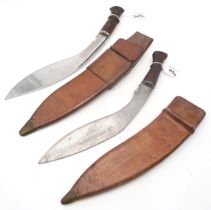 A kukri, with blade measuring approx. 34cm in length, housed in an Indian Military-issue leather