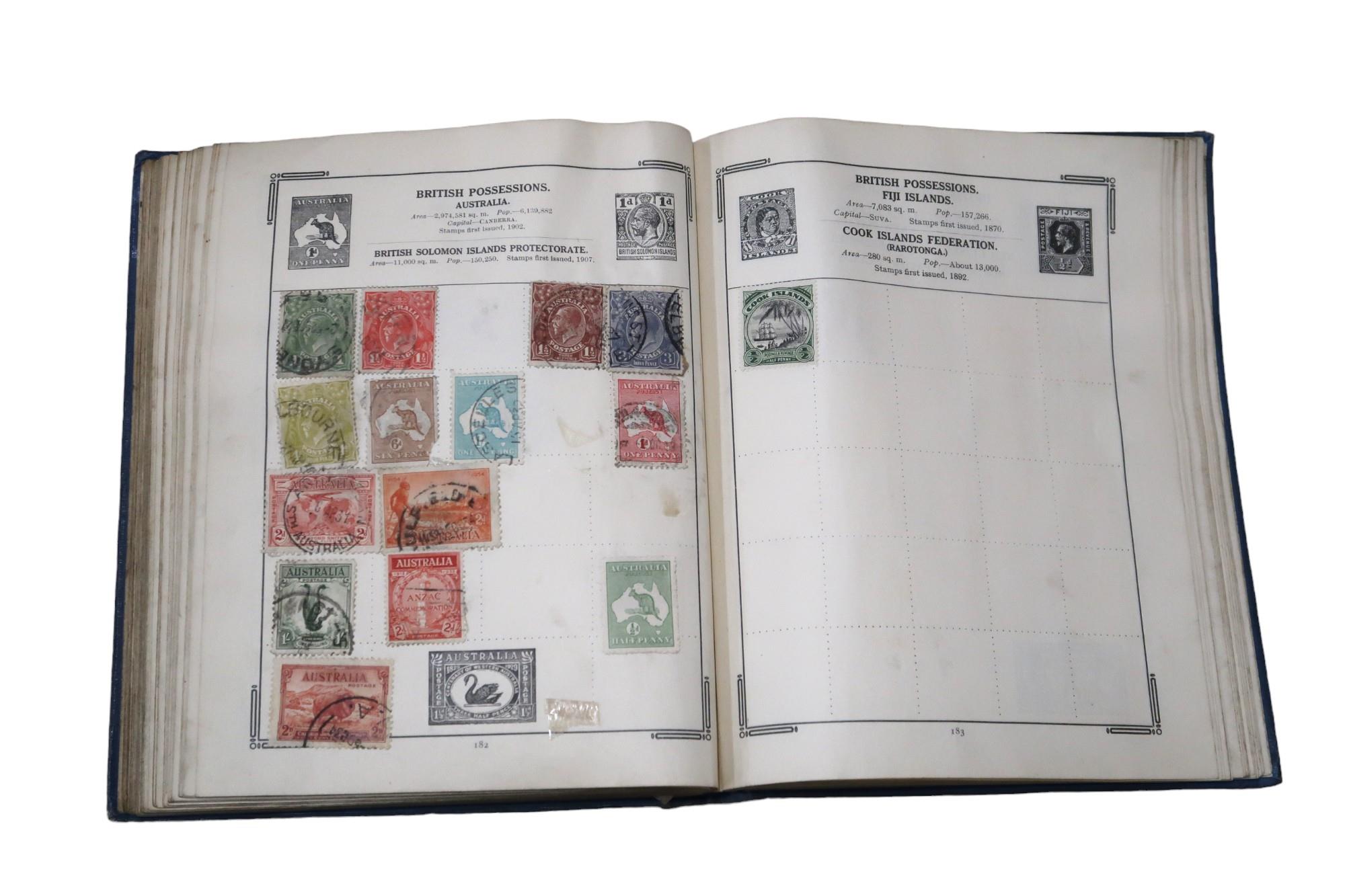 Stanley Gibbons The Improved Stamp Album to include Great Britain 1/d red, 1/d lilac, Victoria 1/ - Image 4 of 20
