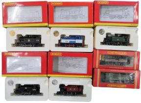 Seven boxed Hornby 00-gauge locomotives, to include R054 BR 0-6-0 Diesel Class 08 Intercity, R051 PO
