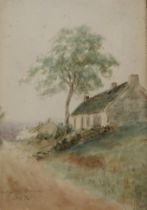 SCOTTISH SCHOOL  COUNTRY HOUSE  Watercolour, indistinctly signed lower left, dated 1873, 27.5 x 19cm
