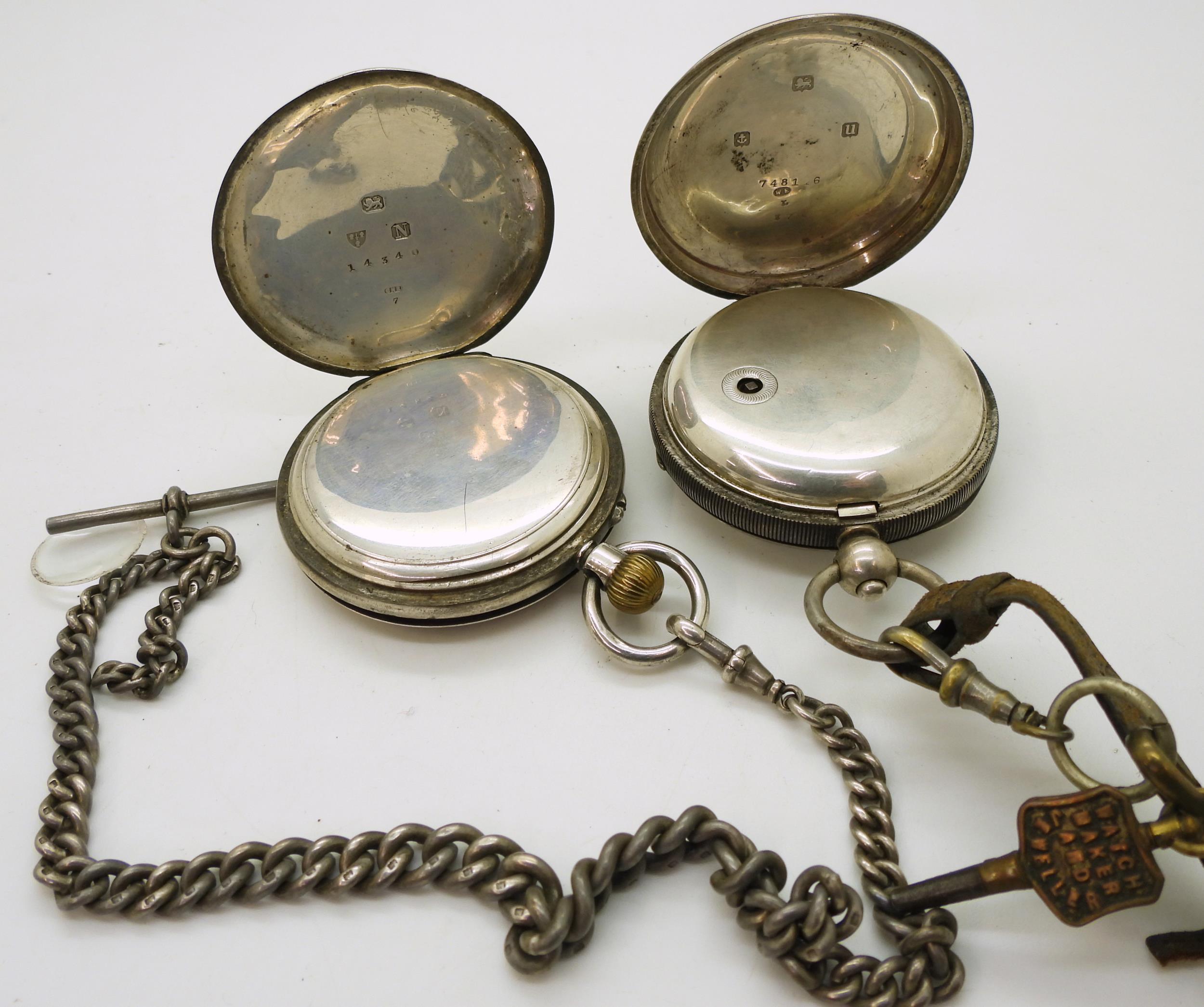 A silver British Watch Co Ltd pocket watch, hallmarked Birmingham 1919, together with a silver - Image 4 of 5