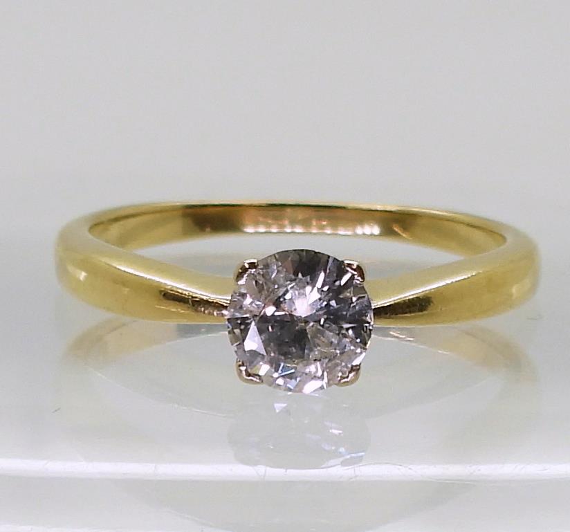 An 18ct gold diamond solitaire ring of estimated approx 0.60cts, size Q1/2, weight 3.4gms - Image 2 of 4