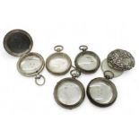A silver full hunter pocket watch case, hallmarked 1885, four open face pocket watch cases dated