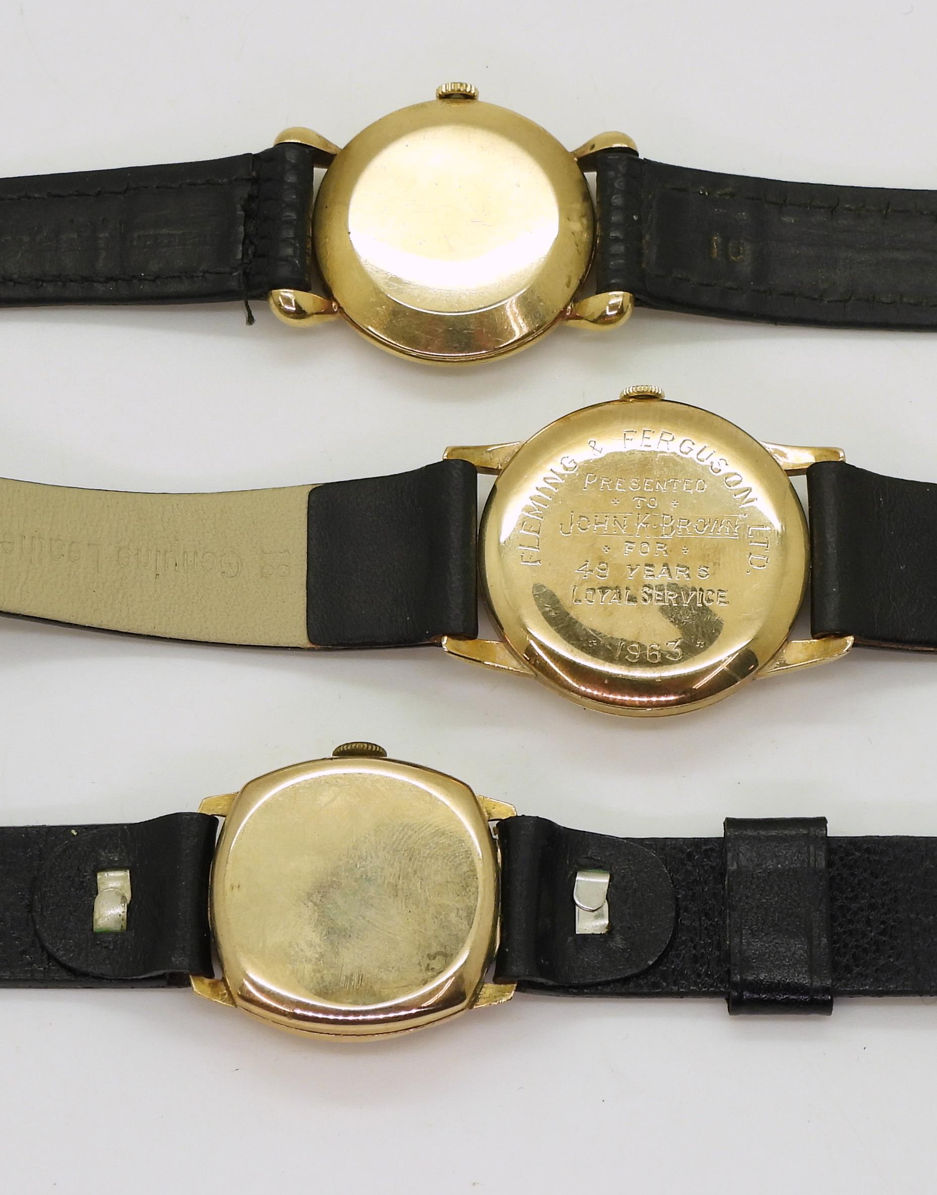 Three 9ct gold cased gents watches to include J. W Benson (Cyma movement) hallmarked Birmingham - Bild 3 aus 6